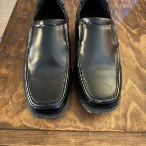 Boys's Black Leather Loafers